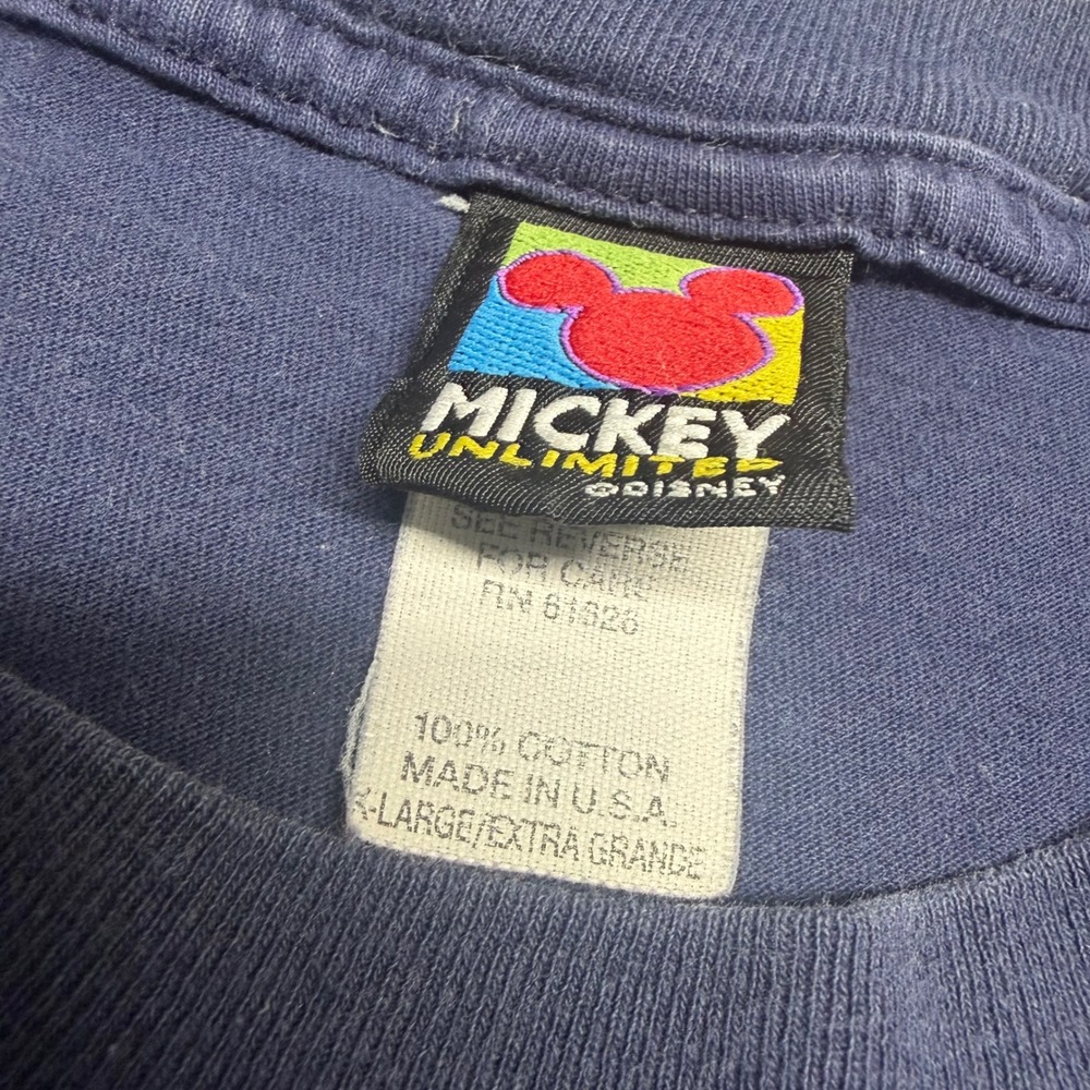 VTG Mickey Unlimited Orlando Florida Adult XL Navy Blue Disney Graphic T-Shirt - Picture 6 of 8